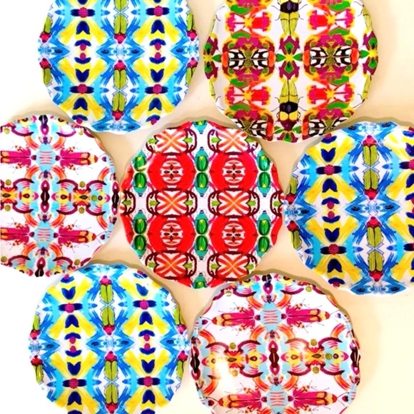 Anthropologie Other - ANTHROPOLOGIE Set of 7 Dinner Plates, Nature Design, Melamine, 10.5” radius